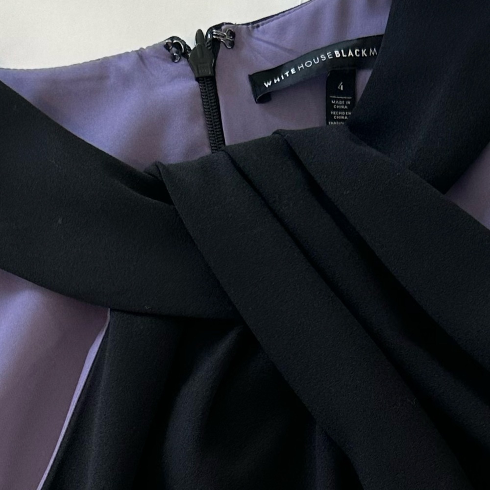 White House Black Market Womens 4 Black Twist Houndstooth Sheath Midi Dress - Picture 6 of 7